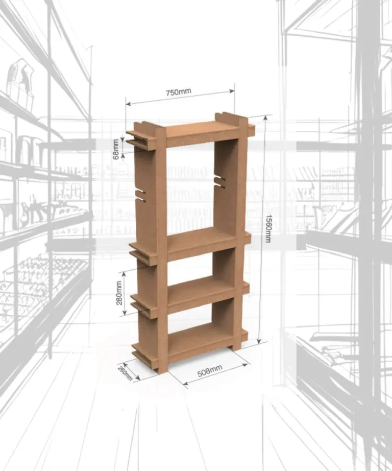 Mobiliario de cartón modelo 600 estantería