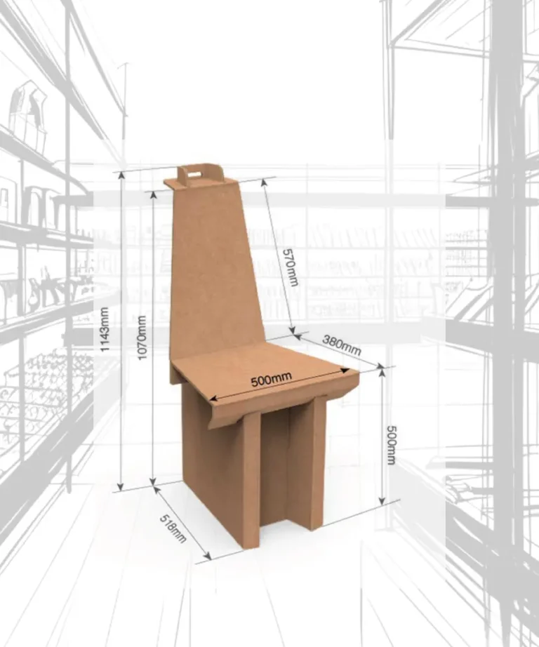 Mobiliario de cartón modelo 520 silla
